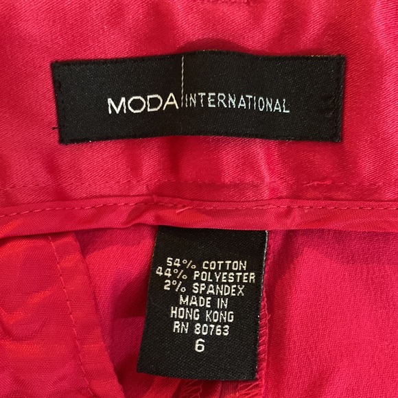 Moda International cranberry red satiny feel pants - Picture 6 of 8